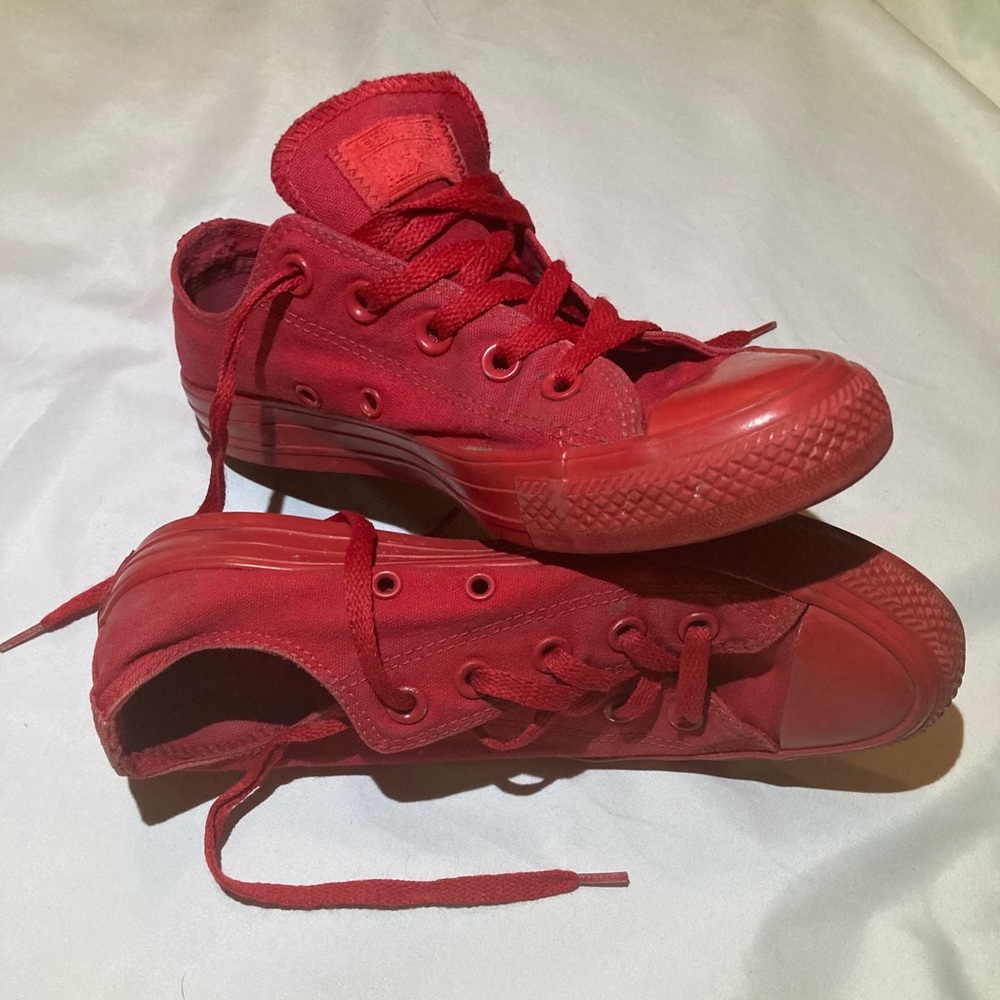 Bright Red Converse Shoes- Women’s